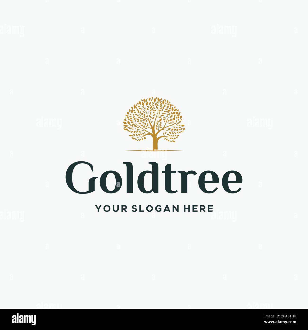 Modder Flat Letter Mark GOLDTREE Logo Design Stock Vektor