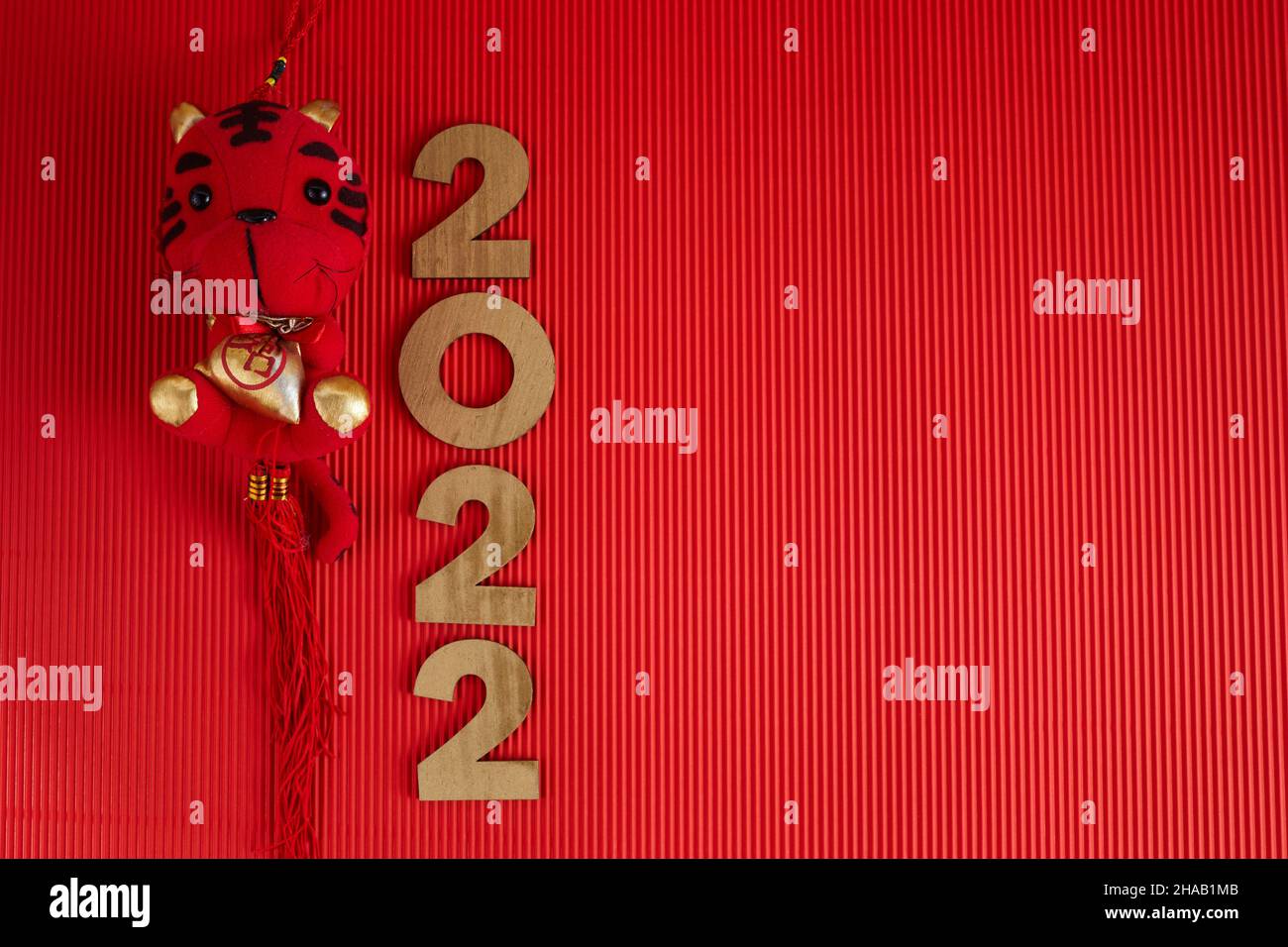 2022 Chinesisches Neujahr, Jahr des Tigers. Chinesische Übersetzung Stockfoto