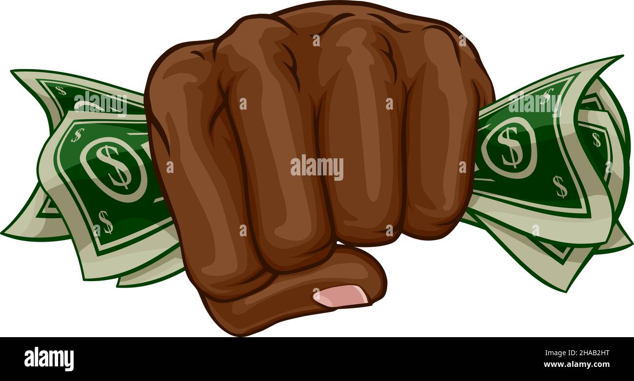 Money Cash Fist Hand Comic Pop Art Cartoon Stock Vektor