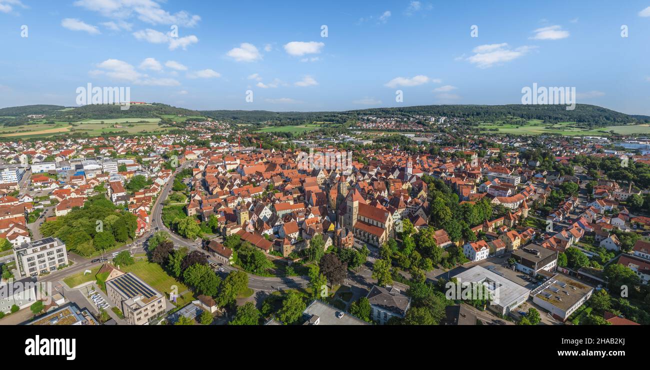 Luftaufnahme nach Weißenburg in Bayern Stockfoto