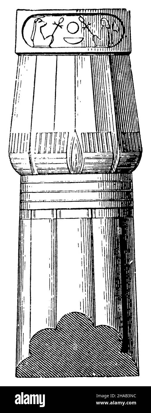 Kolumne von Medinet-Habu, , (Kulturgeschichtliches Buch, 1892), Säule von Medinet-Habu, Colonne de Médinet-Habou Stockfoto