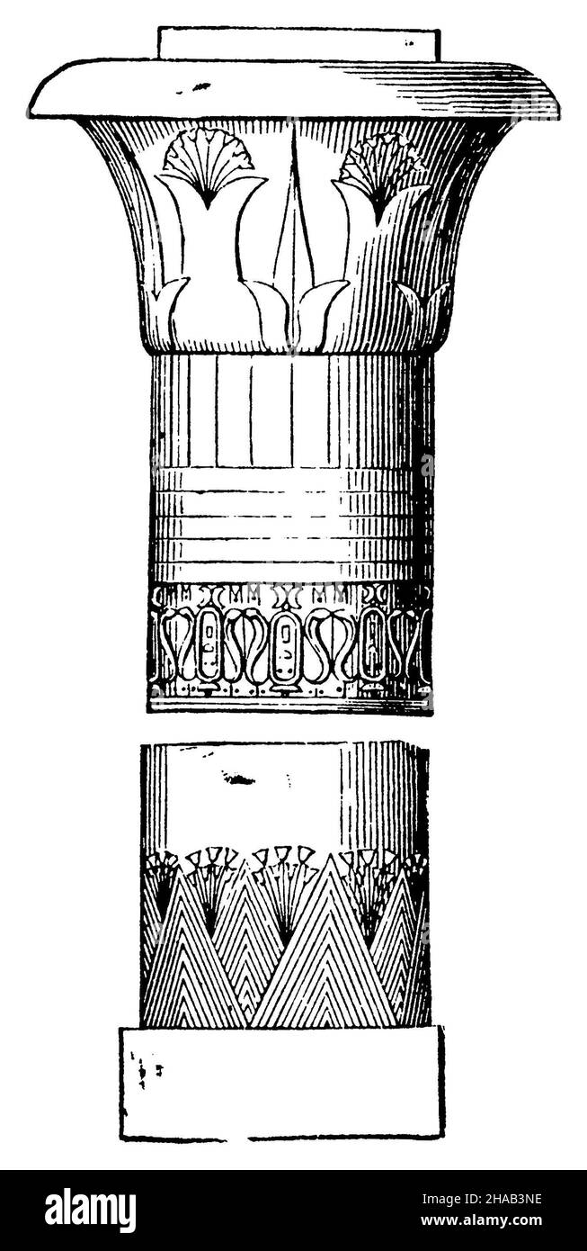 Kolumne von Kûm-Ombo, , (Kulturgeschichtliches Buch, 1892), Säule von Kûm-Ombo, Pilier de Kûm-Ombo Stockfoto