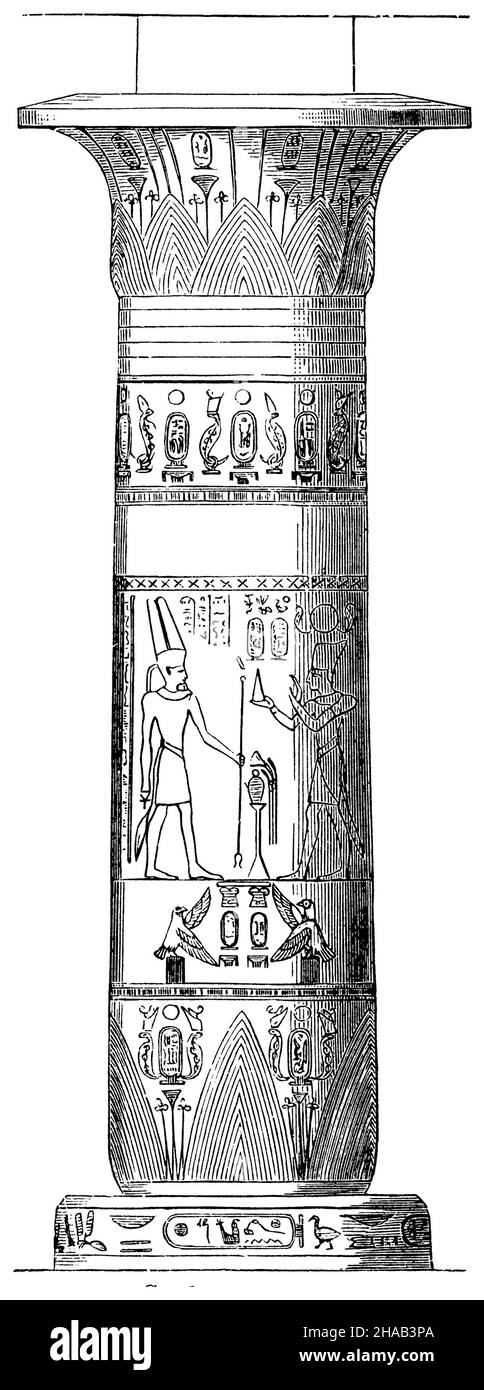 Theben-Kolumne, , (Kulturgeschichtliches Buch, 1892), Säule von Theben, Colonne de Thèbes Stockfoto
