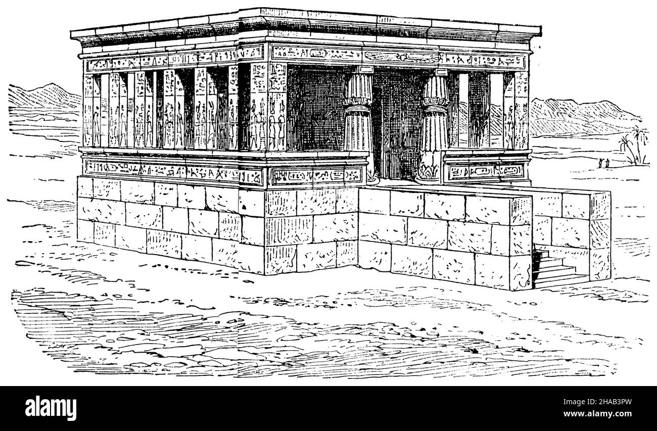 Tempel von Elephantine. (Nach Perrot), , (kulturhistorisches Buch, 1892), Tempel von Elephantine. (Nach Perrot), Temple d'Éléphantine. (d'après Perrot) Stockfoto