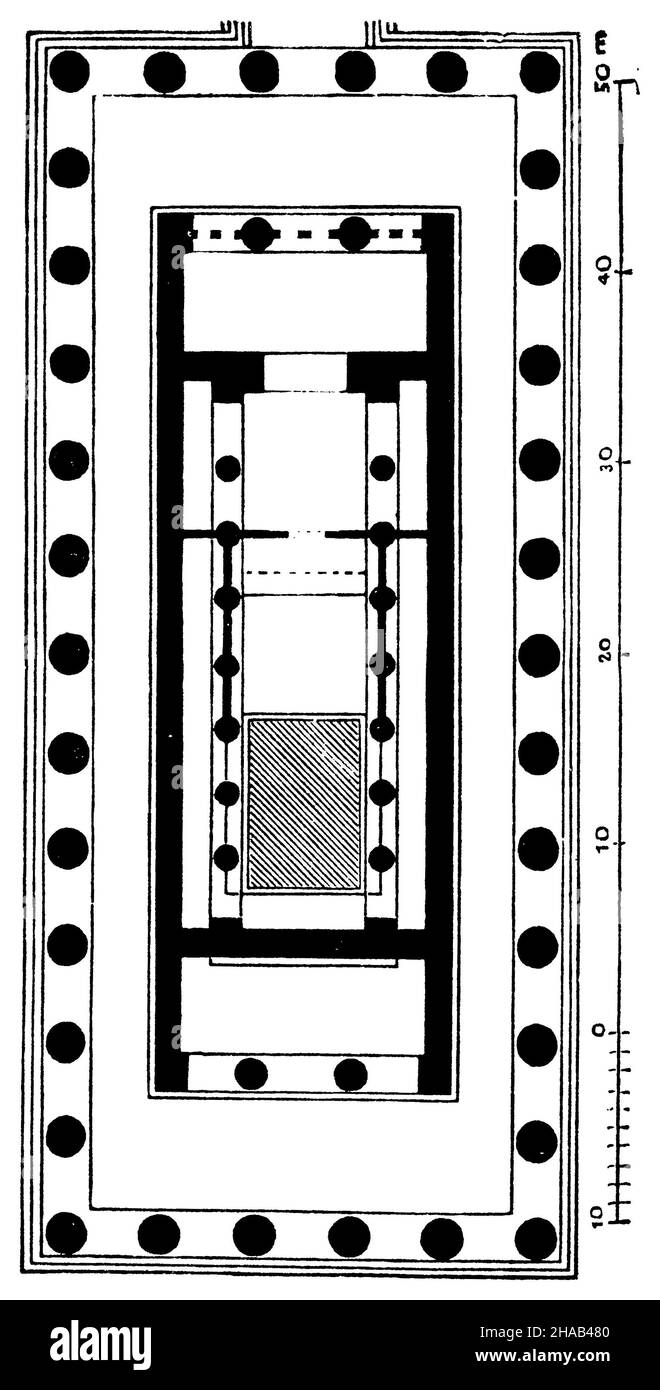 Tempel des Zeus in Olympia. Grundriss, , (Kulturhistorisches Buch, 1892), Zeustempel zu Olympia. Grundriss, Zeus-Tempel à Olympie. Plan d'Ensemble Stockfoto