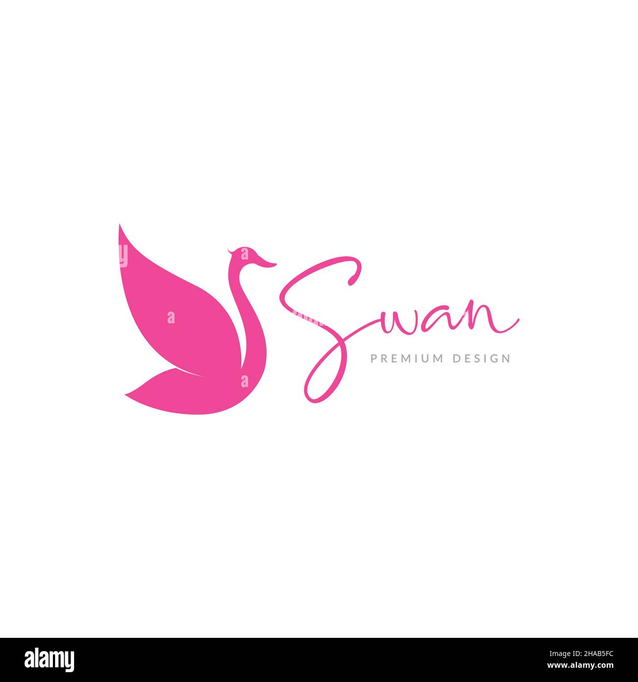 Schöne rosa Schwan Gans Logo Symbol Symbol Vektor Grafik Design Illustration Idee kreativ Stock Vektor