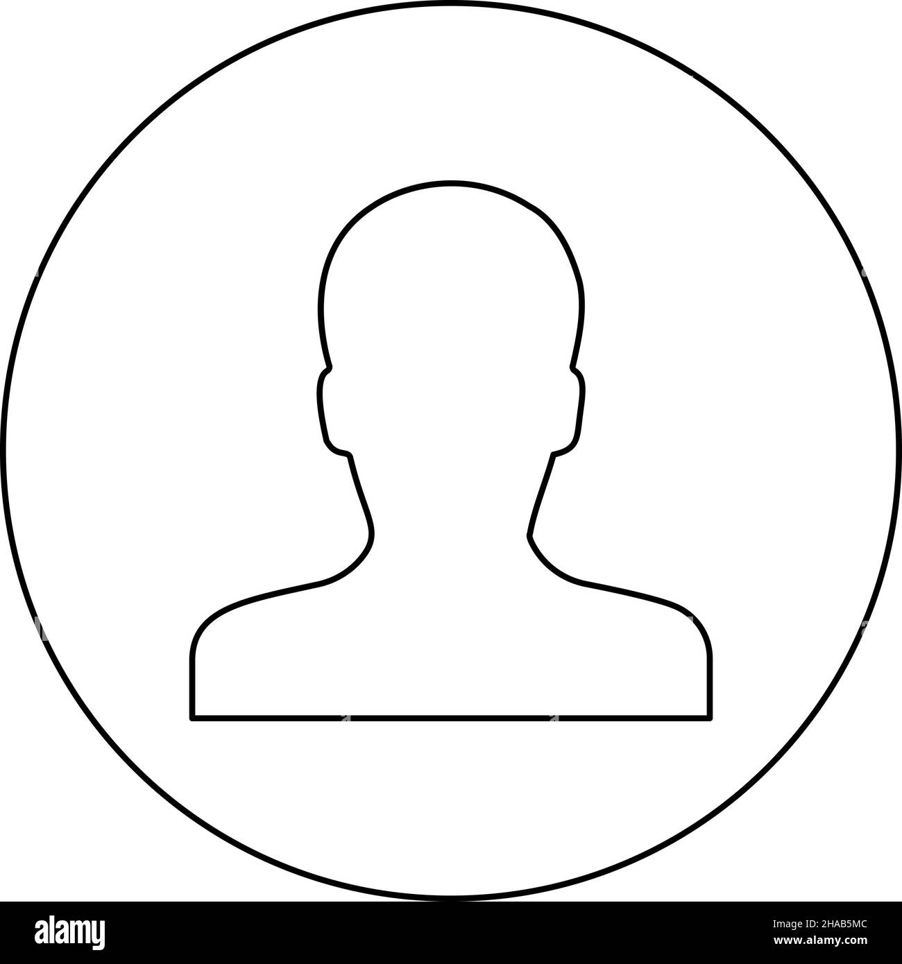 Avatar Mann Gesicht Silhouette Benutzer Zeichen Person Profil Bild männlich Symbol im Kreis rund schwarz Farbe Vektor Illustration Bild Umriss Kontur Linie dünn Stock Vektor
