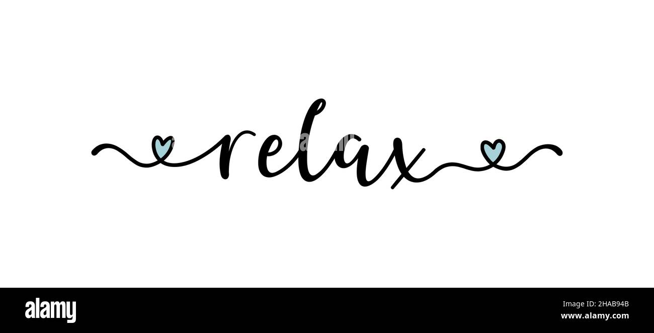 Hand skizzierte RELAX Wort als Anzeige, Web-Banner Stock Vektor