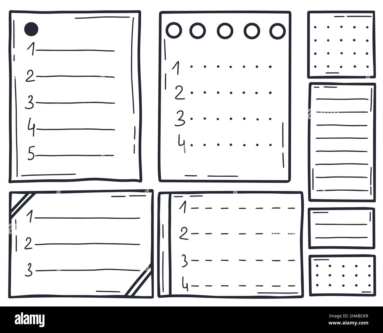 Doodle-Stil-Planer-Seiten Stock Vektor