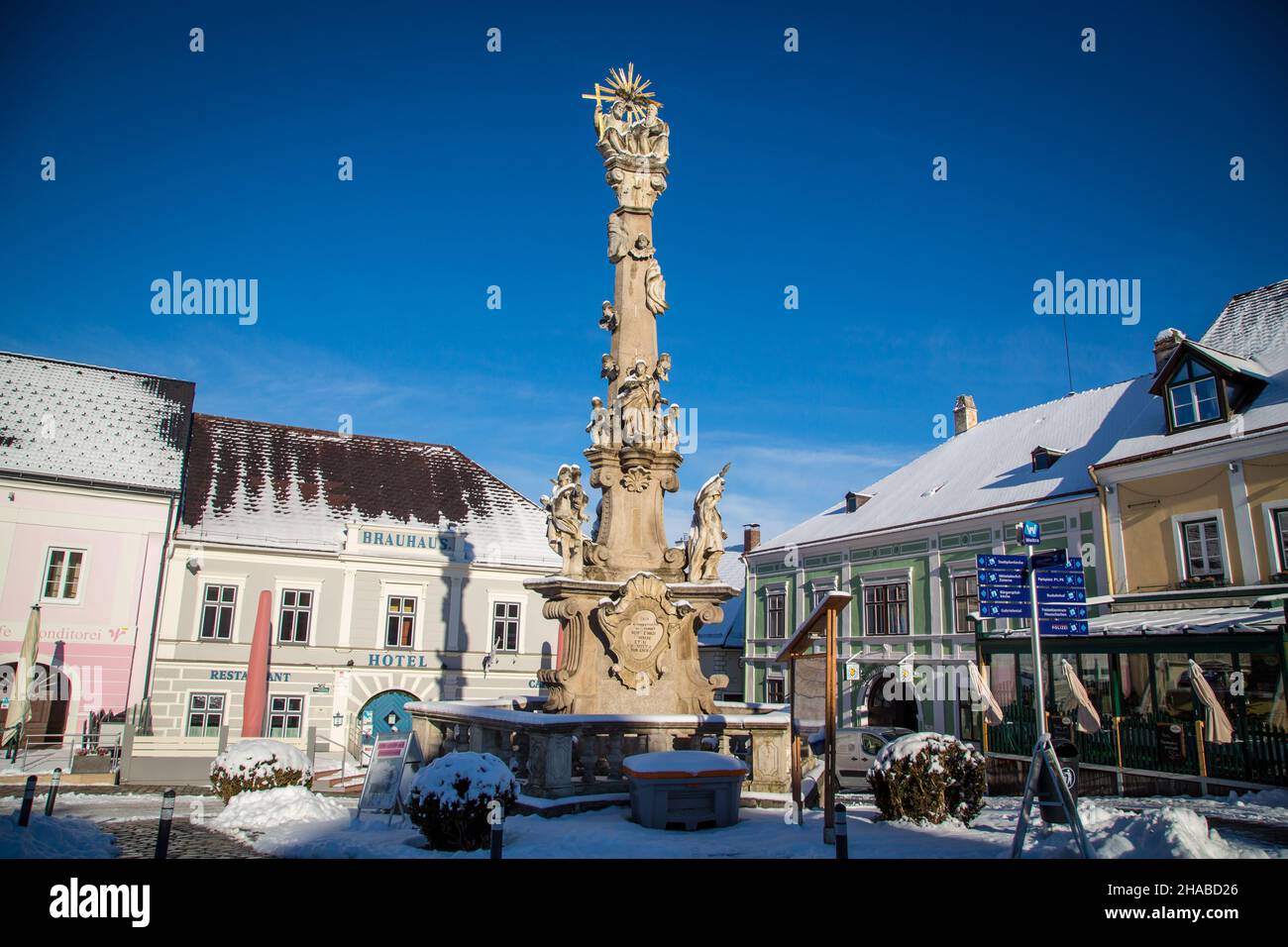 Historische Stadt Weitra im Waldviertel, Österreich, Europa. Weitra ist die älteste Brauereistadt Österreichs Stockfoto