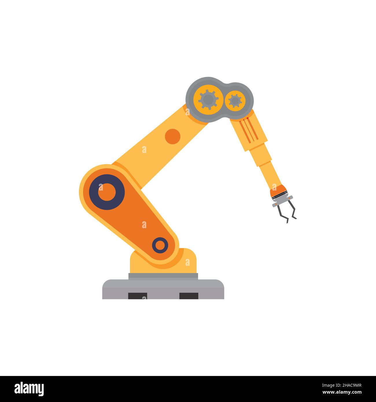 KI-Handroboter für Fabrik, Maschinenindustrie Intelligenz. Vector Automation Hand-Technologie, Illustration Industrie ARM Intelligenz, Produktion inno Stock Vektor