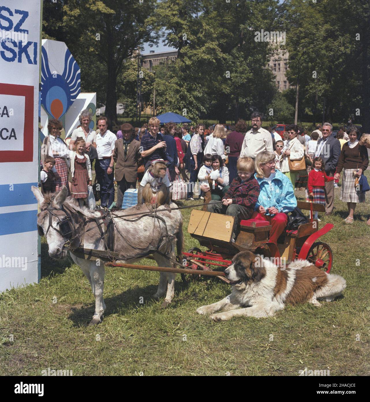 Kraków 06,1986. Festyn na B³oniach zorganizowany w czasie dni Krakowa. msa PAP/Jerzy Ochoñski Dok³adny dzieñ wydarzenia nieustalony. Krakau, Juni 1986. Festlichkeiten auf der gemeinsamen organisiert während Krakau Tage. msa PAP/Jerzy Ochonski Veranstaltungstag unbekannt Stockfoto