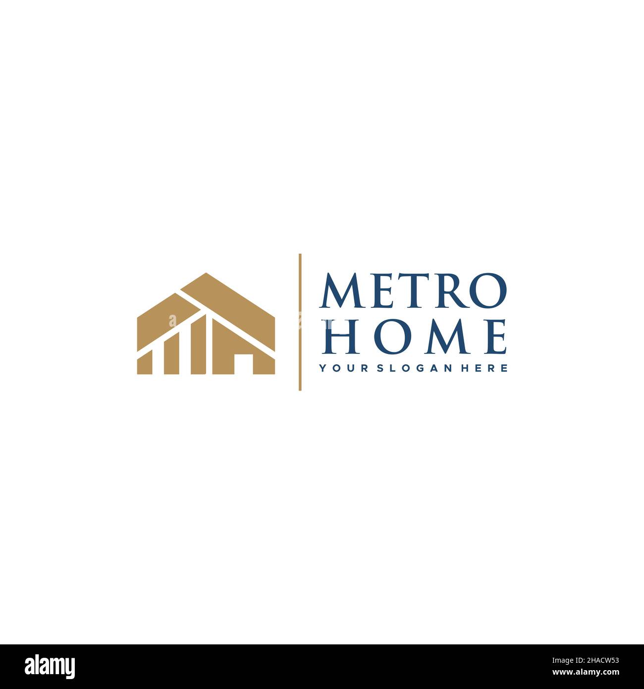 Wohnung METRO HAUS Immobilien Gebäude Logo Design Stock Vektor
