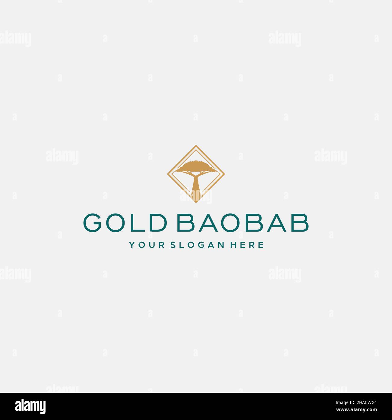 Flaches, letzteres Logo von GOLDBAOBA Eternal Stock Vektor