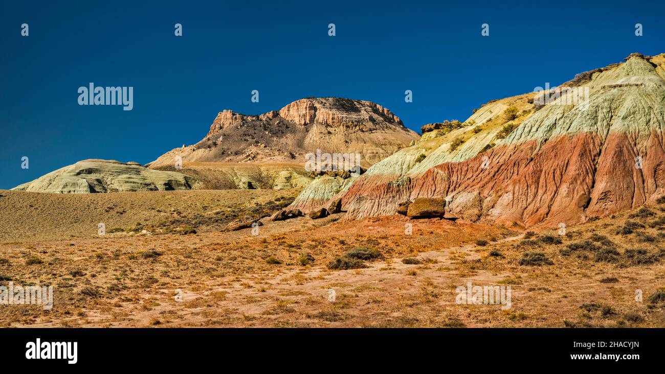 Oregon Buttes, Blick von der Oregon Buttes Road (CR 74), Red Desert, Great Divide Basin, Wyoming, USA Stockfoto