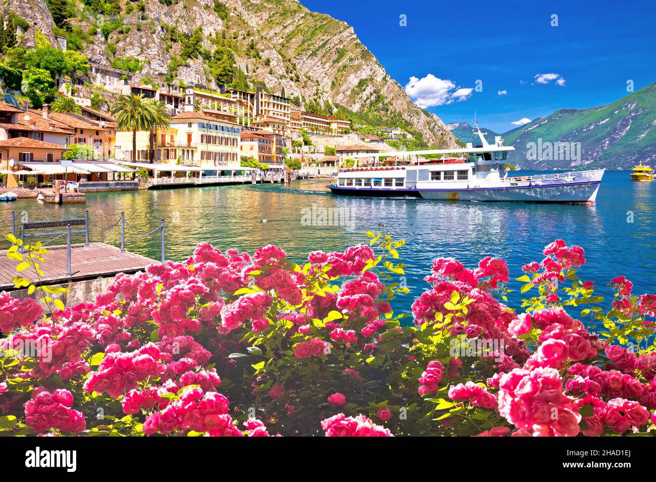 Carte Postale Ancienne – Bateau De Croisière Italia Sur Le Lac De Garde – Tirage Photo