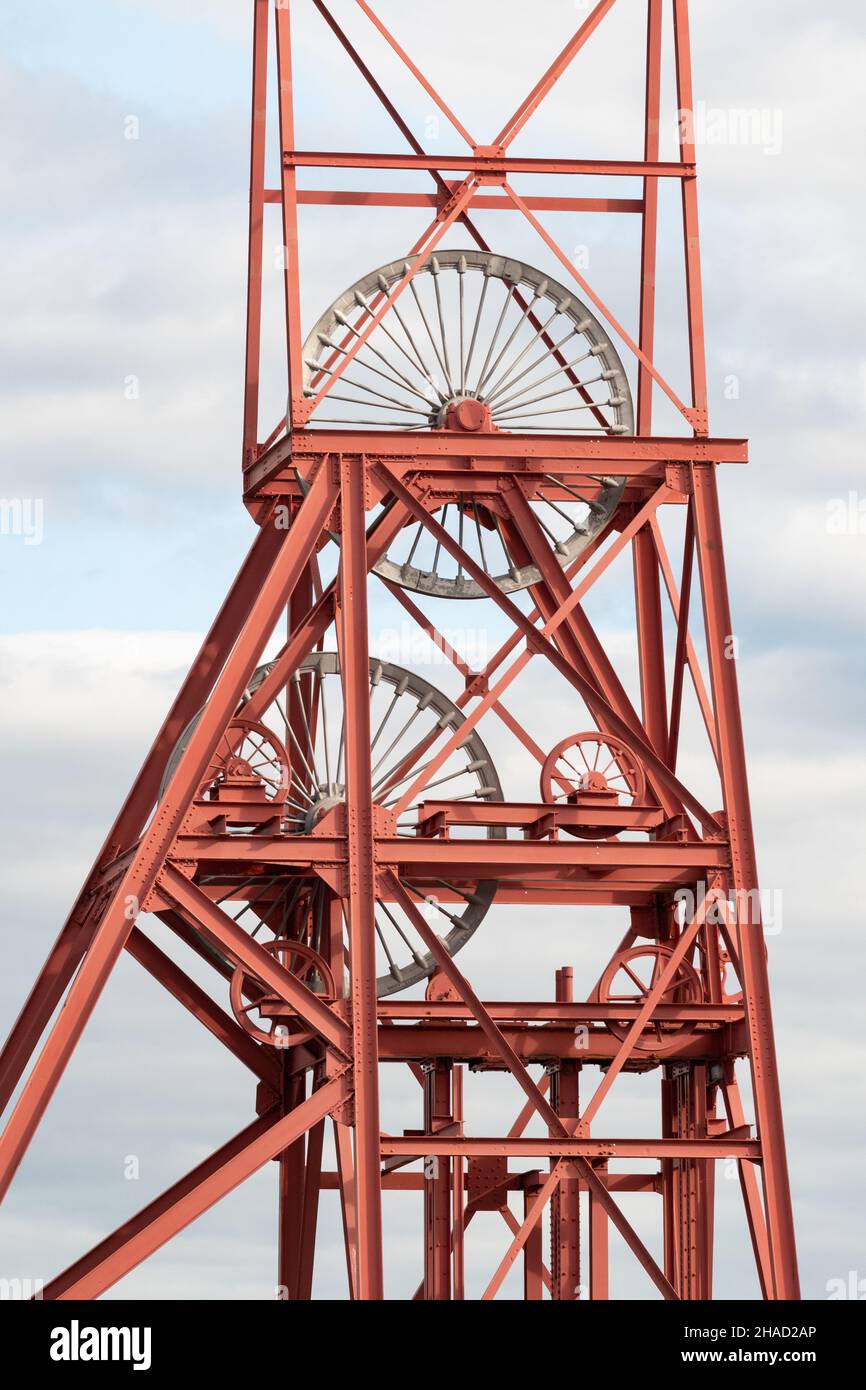 Kollisionswindungen - Frances Colliery, Dysart, Fife, Schottland, Großbritannien Stockfoto