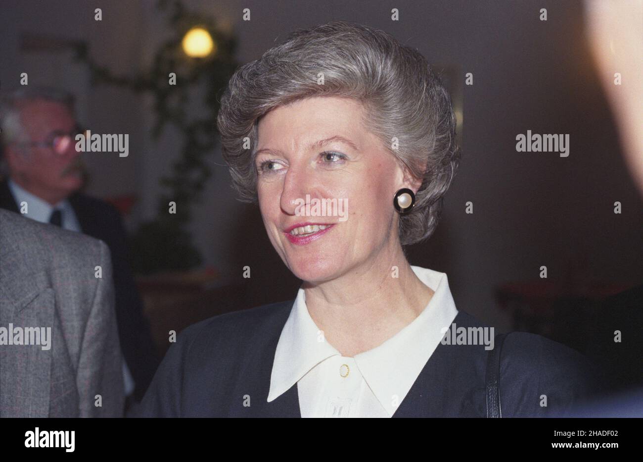 Warszawa 11,1992. Premier Hanna Suchocka. wb PAP/Jan Morek Dok³adny dzieñ wydarzenia nieustalony. Warschau, November 1992. Premierminister Hanna Suchocka. wb PAP/Jan Morek Veranstaltungstag unbekannt Stockfoto