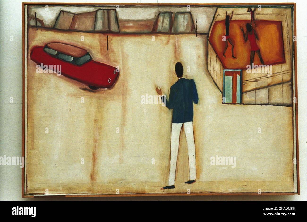 Warszawa 01.10.1993. Wystawa prax malarza Jerzego Nowosielskiego w galerii sztuki Zachêta. js PAP/Andrzej Rybczyñski Warschau, Polen, 01. Oktober 1993. Jerzy Nowosielski Gemäldeausstellung in der Zacheta Kunstgalerie in Warschau. PAP/ANDRZEJ RYBCZYNSKI Stockfoto