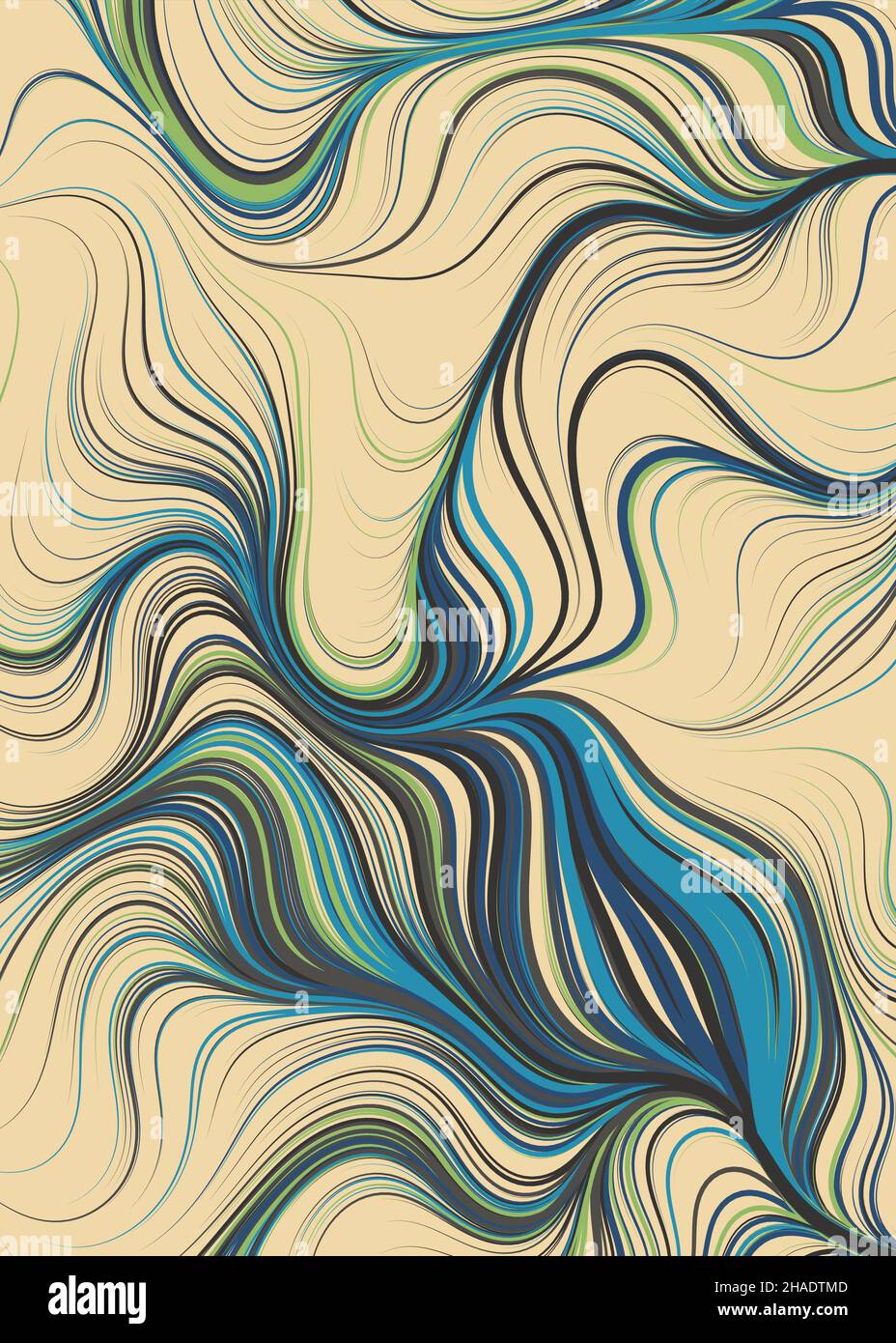 Abstrakte Perlinnoise geometrische generative computergestützte Kunstdarstellung Stock Vektor