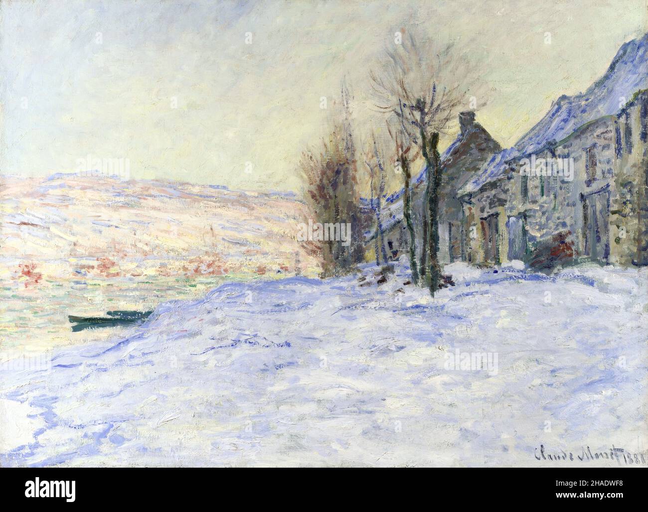 Lavacourt under Snow von Claude Monet (1840-1926), Öl auf Leinwand, 1881 Stockfoto
