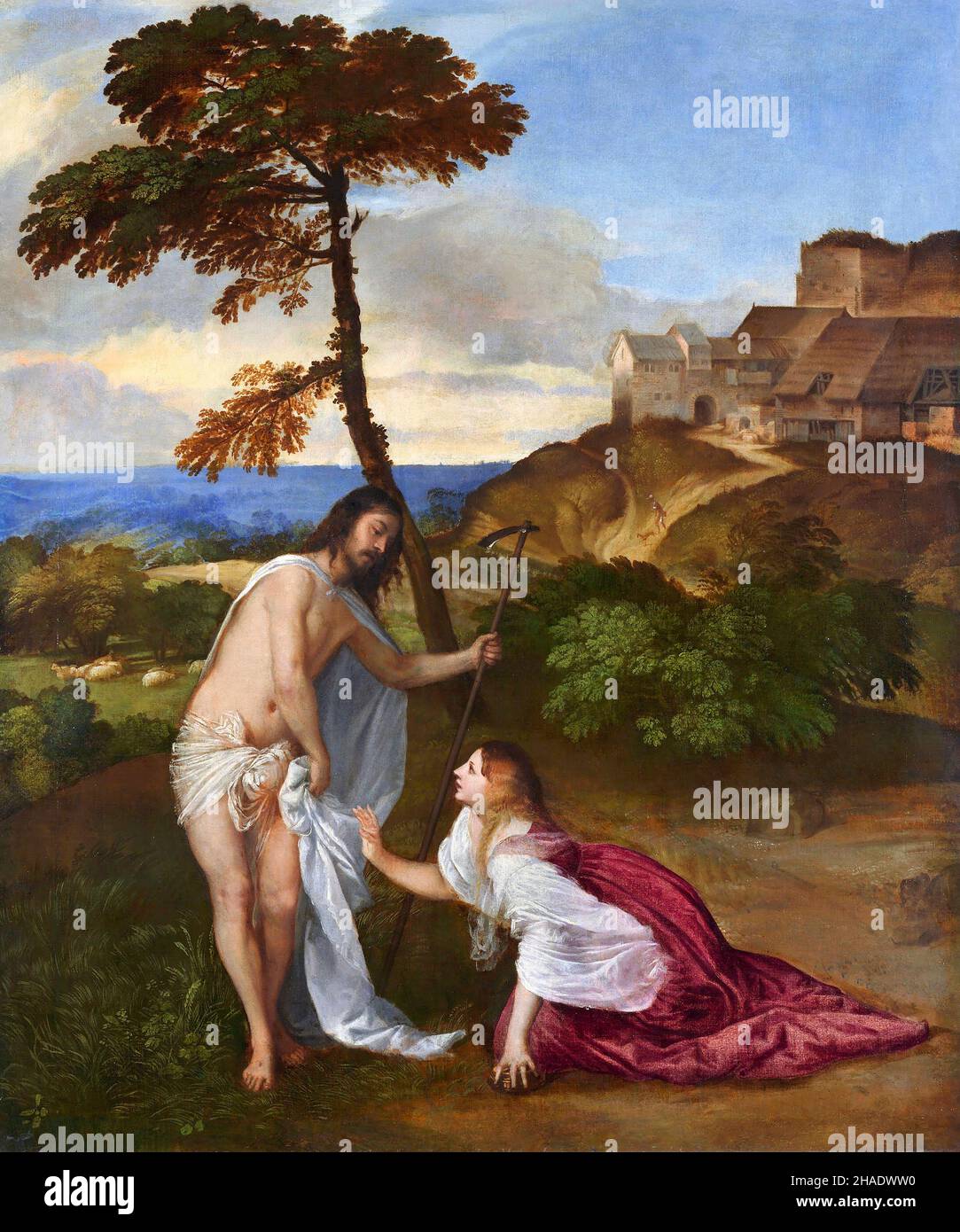 Noli me Tangere (Touch me not) von Tizian (Tiziano Vecelli oder Vecellio c. 1488/90-1576), Öl auf Leinwand, c. 1514 Stockfoto