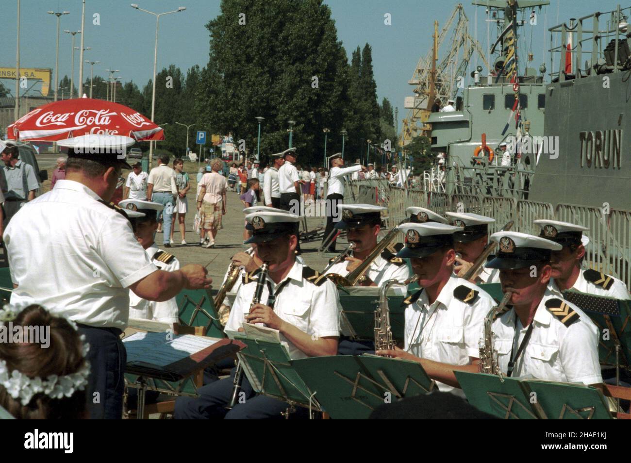 Stettin, 30.06.1995. Centralne dni Morza w Szczecinie, w 50. rocznicê wyzwolenia miasta. (herr) PAP/Jerzy Undro Stettin, 30.06.1995. Outdoor-Veranstaltung in Stettin – die Tage des Meeres. (herr) PAP/Jerzy Undro Stockfoto