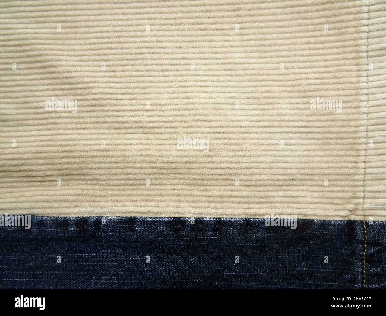 Jeans und Cord, Textur, Hintergrund Stockfoto