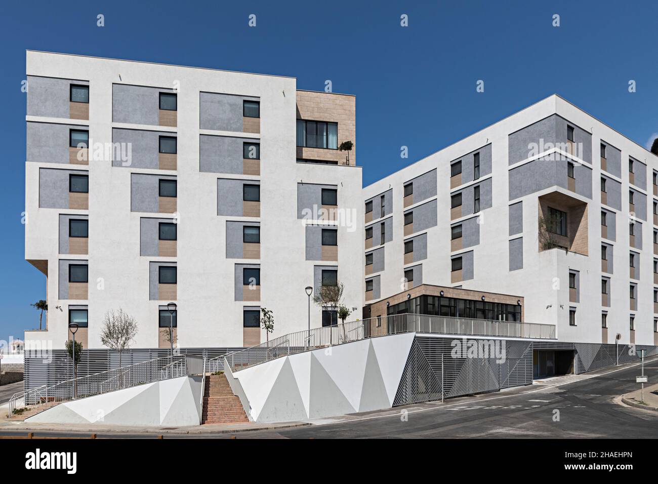 Moderne Mehrfamilienhäuser, Europa Point, Gibraltar Stockfoto