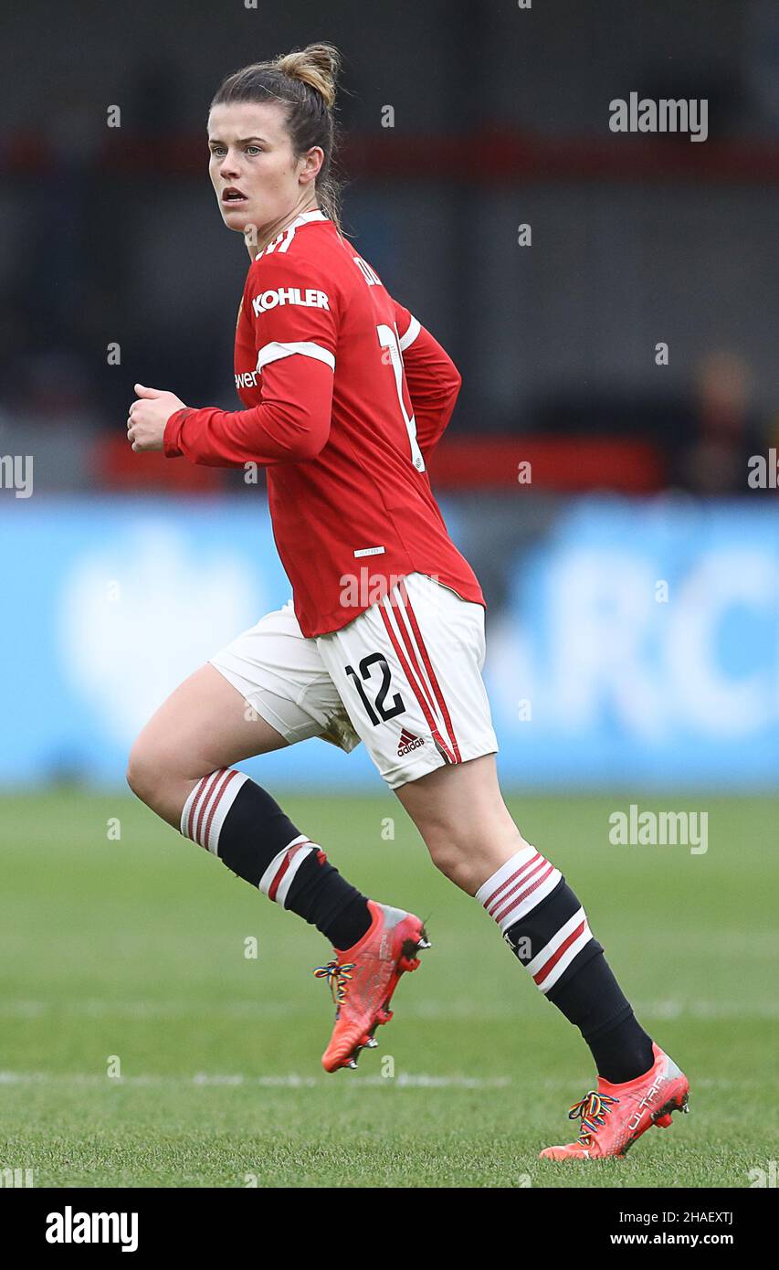 Crawley, Großbritannien, 12th. Dezember 2021. Hayley Ladd von Manchester United während des Spiels der FA Women's Super League im People's Pension Stadium, Crawley. Bildnachweis sollte lauten: Paul Terry / Sportimage Kredit: Sportimage/Alamy Live News Stockfoto