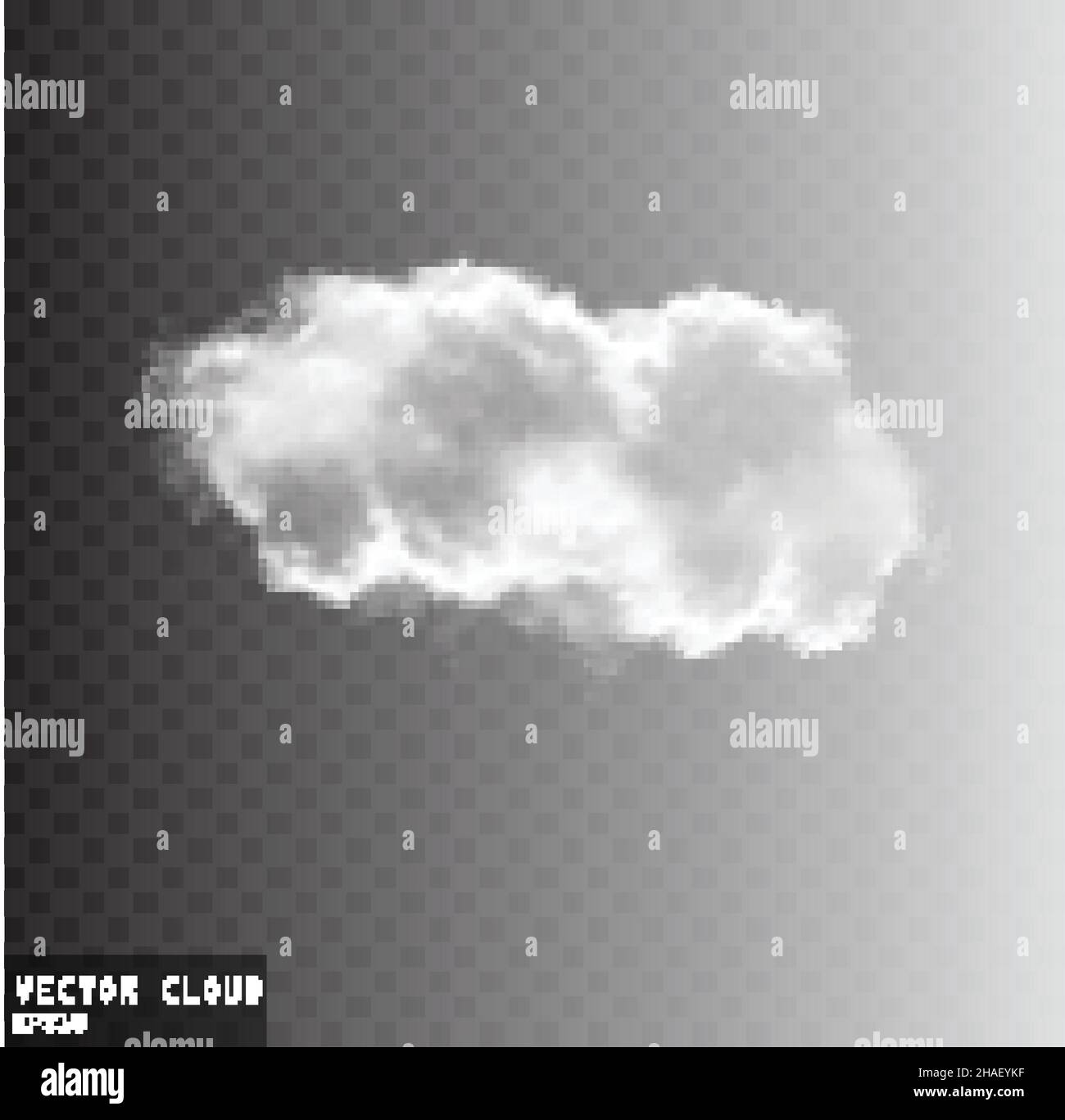 Vektor Wolke Form Illustration, weiße flauschige Wolke isoliert über transparentem Hintergrund Stock Vektor