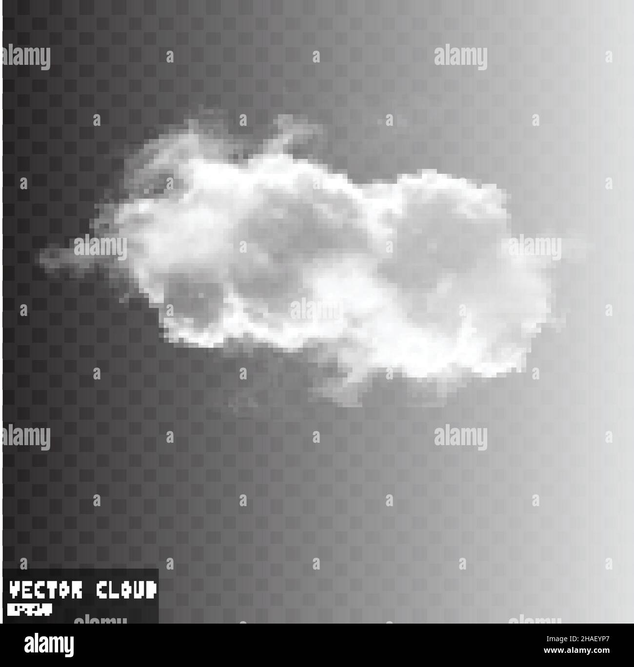 Vektor Wolke Form Illustration, weiße flauschige Wolke isoliert über transparentem Hintergrund Stock Vektor