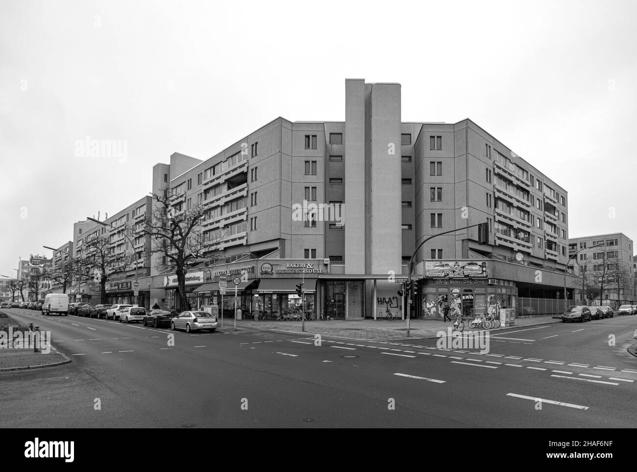 Schöneberger Terrassen, Berlin. Sozialer Wohnungsbau der 1970er Jahre Stockfoto