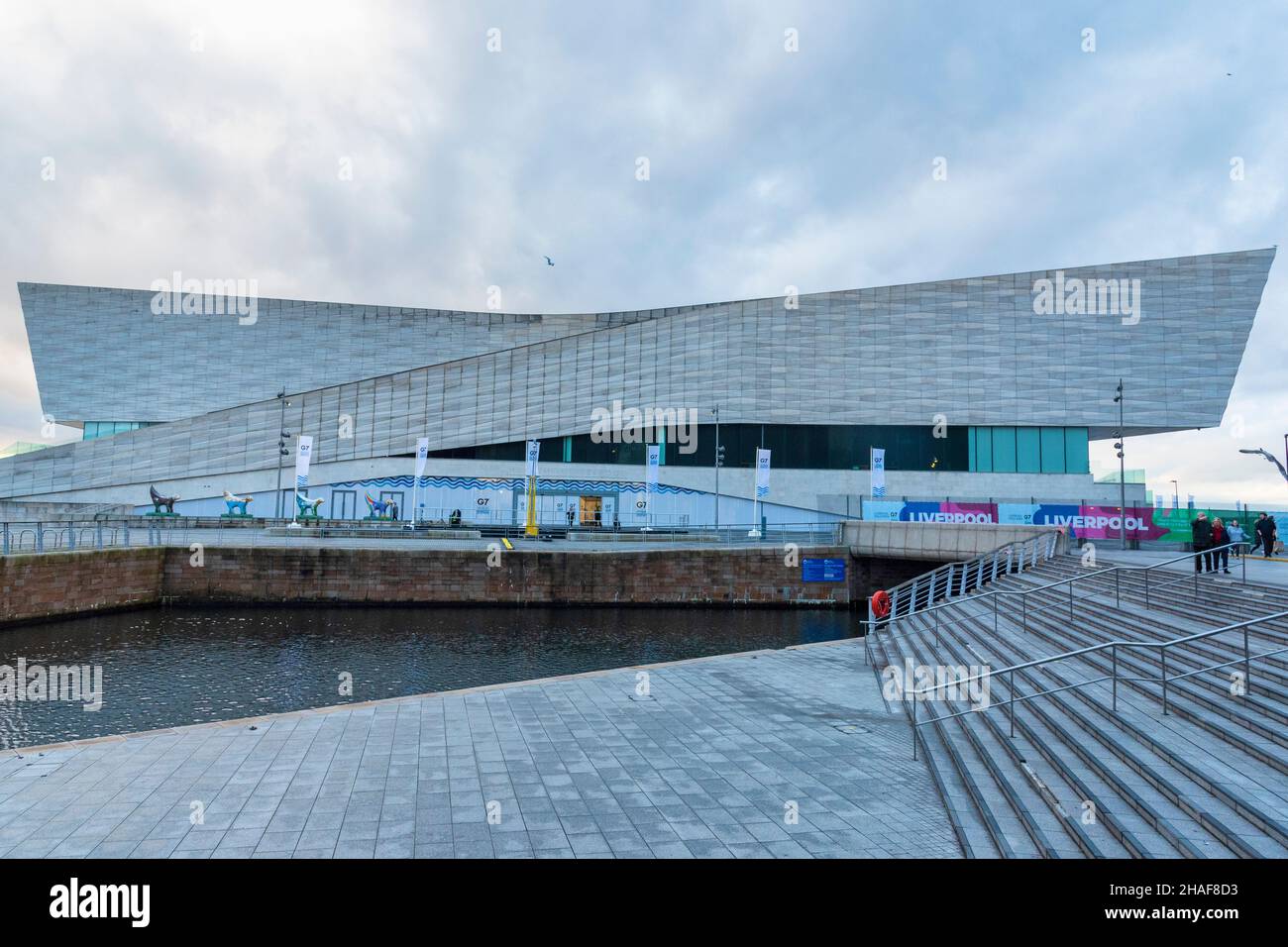 Liverpool, Großbritannien. 12th Dez 2021. G7 Branding im Museum of Liverpool, das dieses Wochenende das Außenministertreffen G7 in Liverpool veranstaltete. Kredit: SOPA Images Limited/Alamy Live Nachrichten Stockfoto