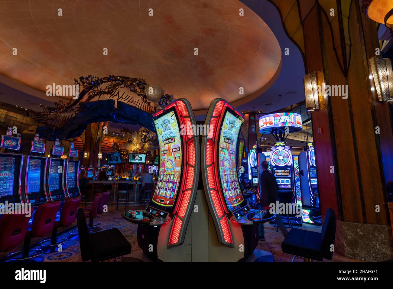 Spielautomaten, Sky Convention Center im Mohegan Sun Casino, Montville, CT., USA. Stockfoto