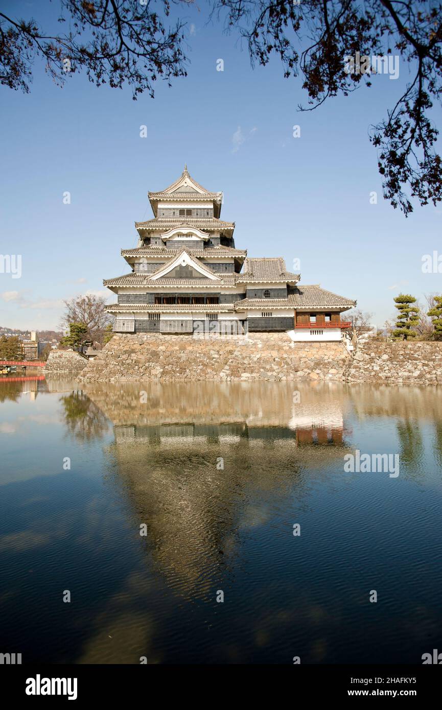 Mensumoto Castle in Mensumoto, Präfektur Nagano, Japan. Stockfoto