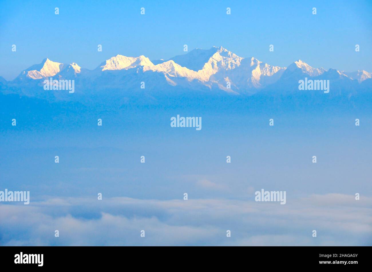 Schneebedeckter Himalaya wie in Sikkim, Indien Stockfoto