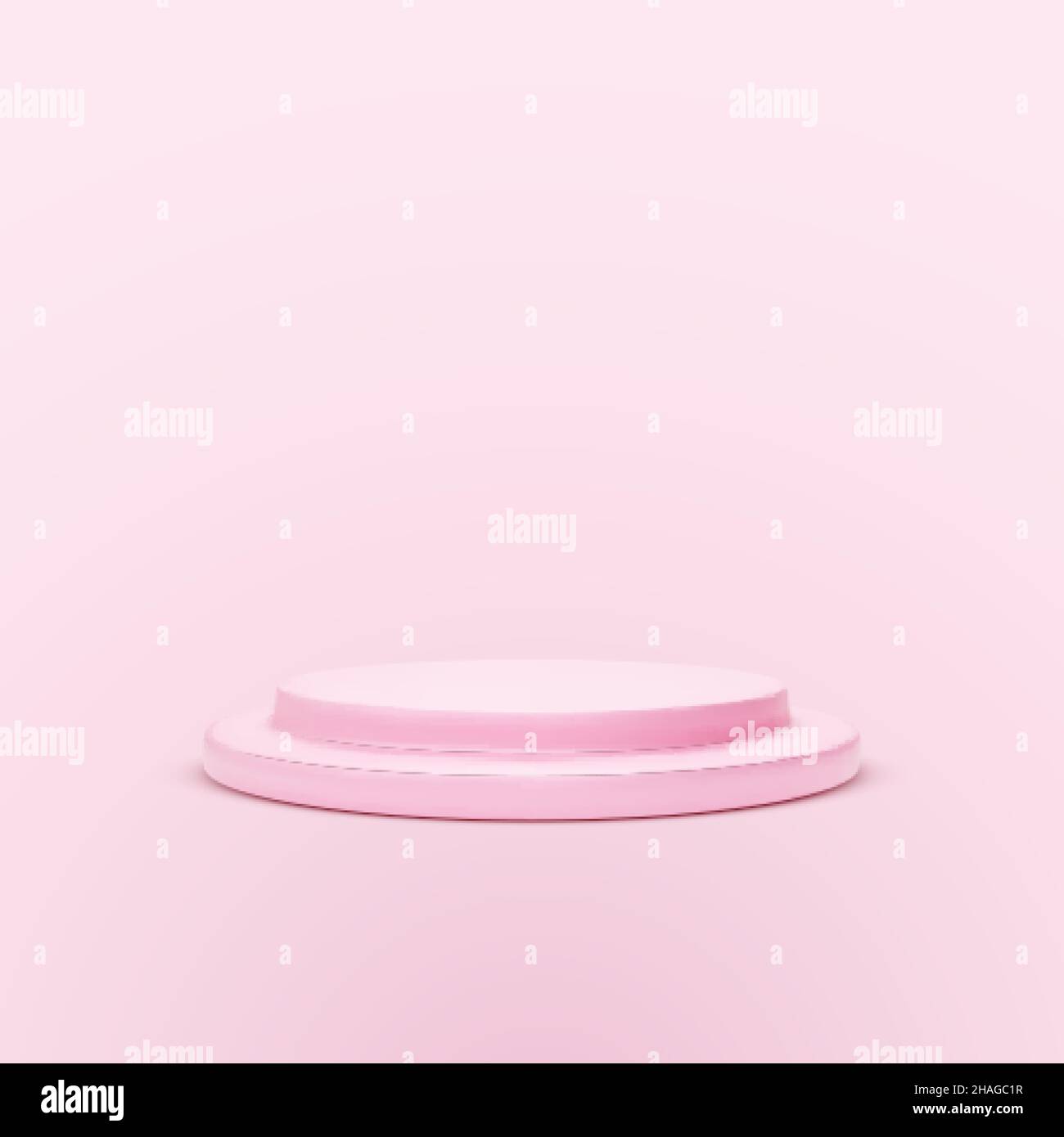 Pink Studio Hintergrund mit Podium. Runde leere Plattform oder Bühne. Vektorgrafik im realistischen Stil Stock Vektor