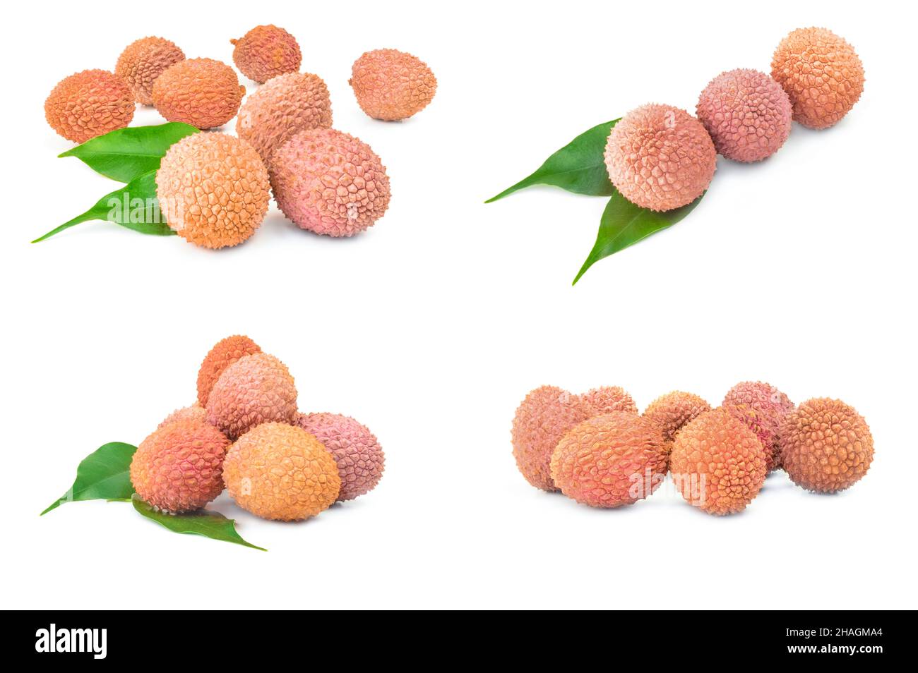 Satz von Lichi isoliert auf einem weißen Hintergrund Stockfoto