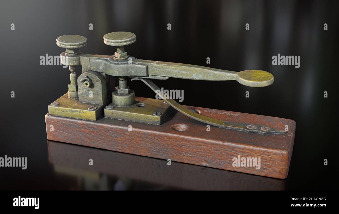 Vintage Morse Telegraph-Taste Stockfoto