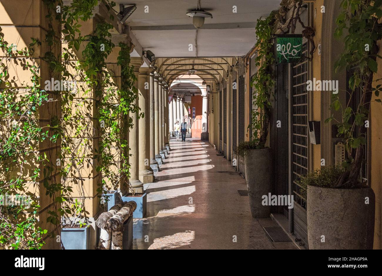 Bologna (Italien) - Ein Blick auf das historische Zentrum von Bologna, die Stadt der Veranden und die Hauptstadt der Region Emilia-Romagna, Norditalien Stockfoto