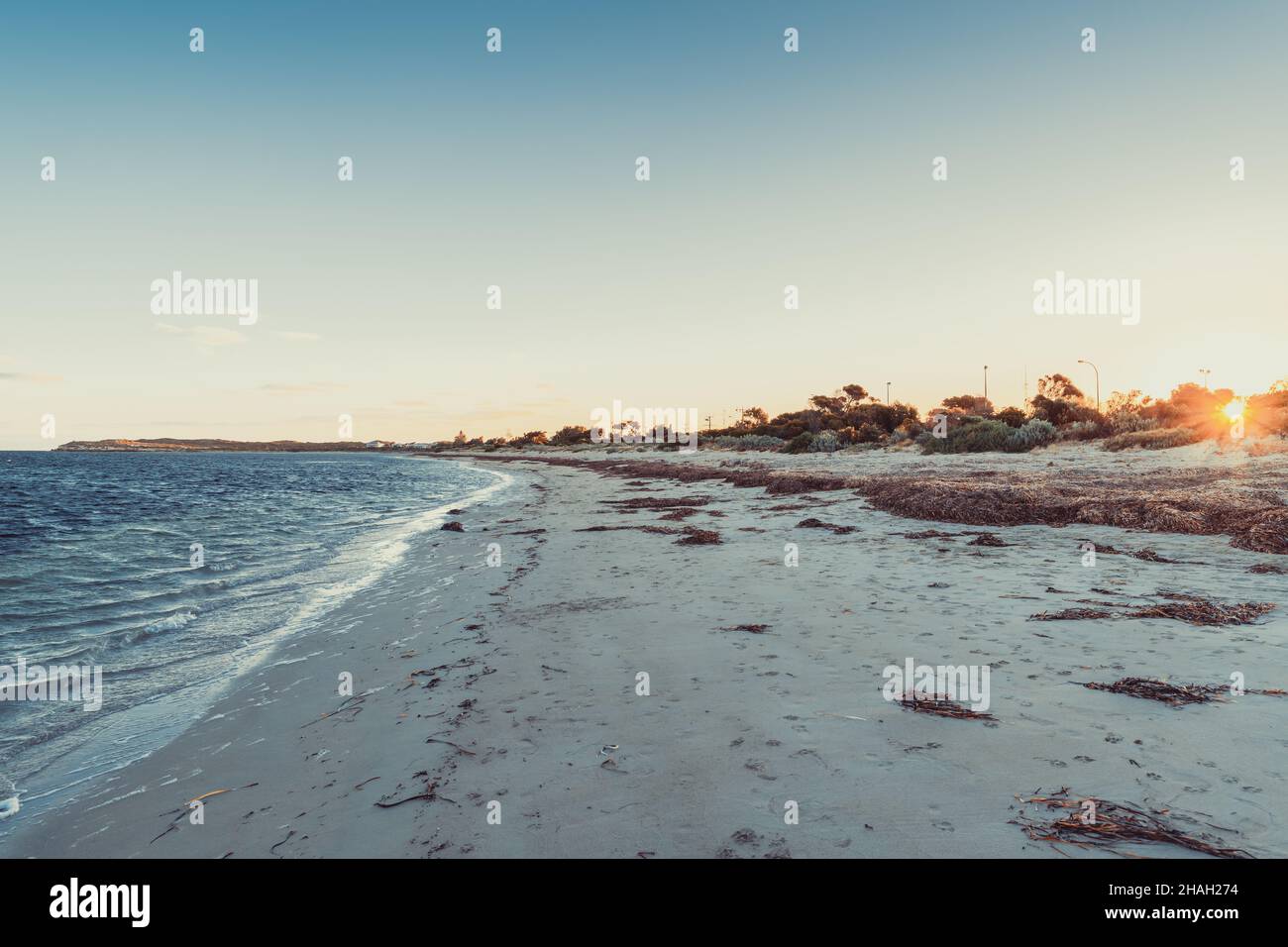 Marion Bay Beach bei Sonnenuntergang am Sommerabend, Yorke Peninsula, South Australia Stockfoto