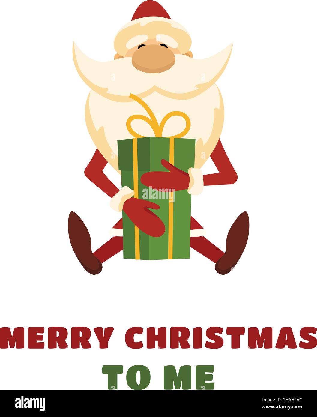 Vektor-Illustration von Cartoon santa claus mit einem Geschenk-Box. Stock Vektor