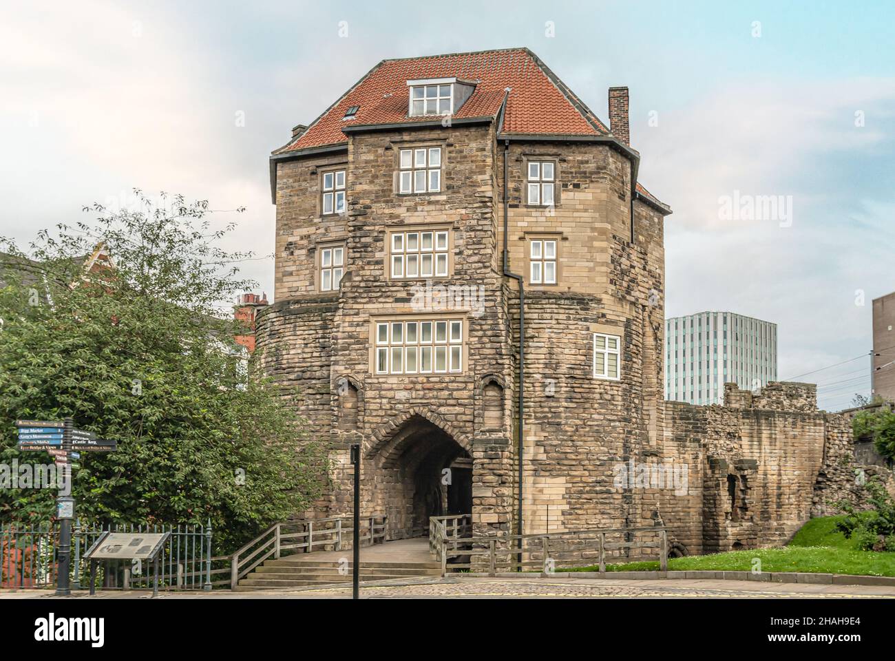 Das Schwarze Tor von Newcastle Castle, England. VEREINIGTES KÖNIGREICH Stockfoto