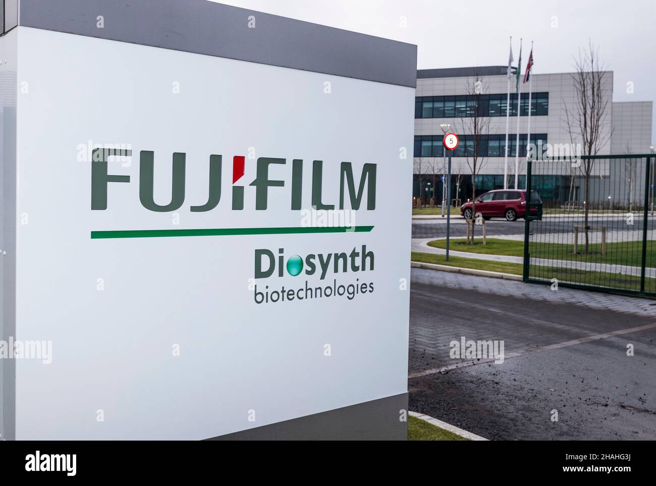 Der von Novavax angekündigte neue Coronavirus-Impfstoff wird im Fujifilm Diosynth Biotechnologies-Werk in Billingham, England, Großbritannien, hergestellt Stockfoto