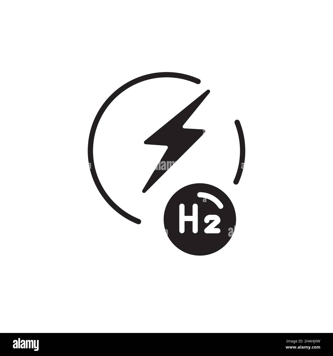 Symbol für die Energy H2-Farblinie. Wasserstoffenergie. Isoliertes Vektorelement. Skizzieren Sie das Piktogramm für Webseite, mobile App, Promo Stock Vektor
