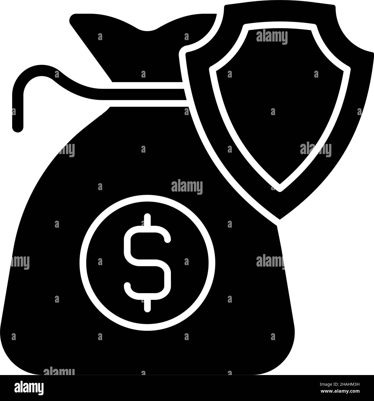 Geschäftseinkommensversicherung, schwarzes Glyphen-Symbol Stock Vektor