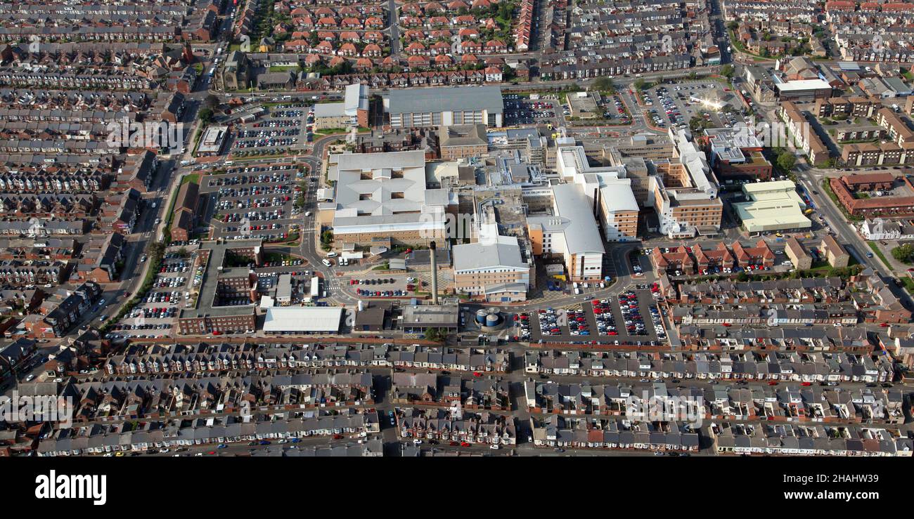 Luftaufnahme des Sunderland Royal Hospital Stockfoto