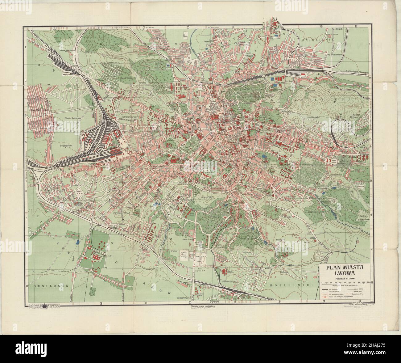 Lwow Karte, Karte von Lwow, Lwów Karte, Lviv Karte, Karte von Lviv, Lemberg Karte, Lemberg Plan, Lemberg Stadtplan, Lemberg Poster, Ukraine Karte, Karte von Ukraine, Ukraine Drucken Stockfoto