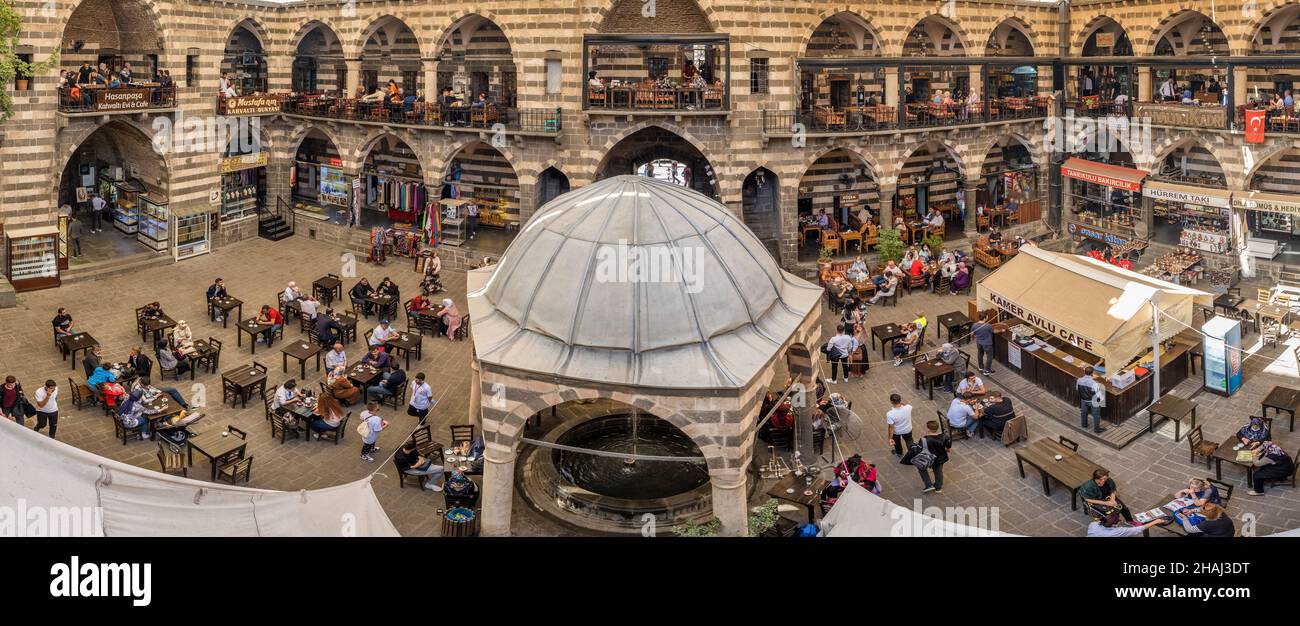 Panorama des Hasan Pasa Hani in Diyarbakir, Türkei Stockfoto